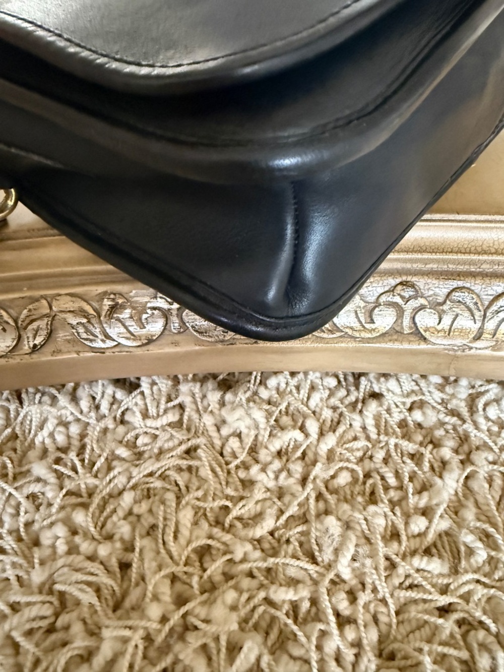 VTG Coach Black Glove Tanned Leather Organizer/Courier Crossbody Bag 0605 NYC - Picture 8 of 16